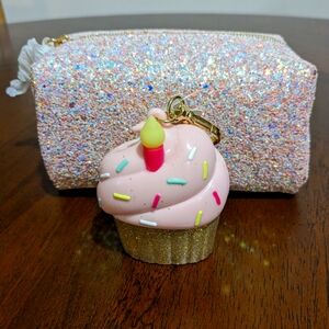 Bath & Body Works Birthday Cupcake Pocket Bac Holder & Cosmetic Bag